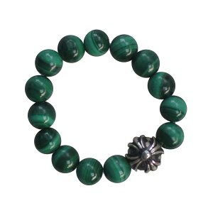 CHROME HEARTS 4MM�@MALACHITE BEADS RING CROSS BALL�N�����n�[�c�@�r�[�Y�����O�@�}���J�C�g �V���o�[�N���X�{�[�� �w��