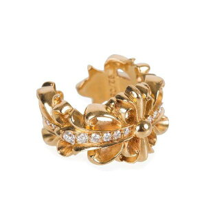 CHROME HEARTS DBL FLORAL CROSS RING PAVE DIAMOND Nn[c@_u@t[NX@O@_C