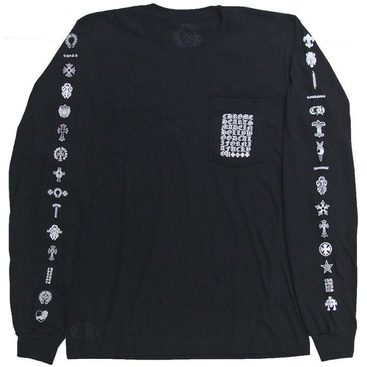 楽天市場】CHROME HEARTS LONG SLEEVE T-SHIRT MULTI LOGO BLACK 
