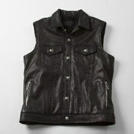 CHROME HEARTS MEN'S MOTORBREATH LEATHER VEST QUILTED CASHMERE クロムハーツ　メンズ　MOTORBREATH レザー　ベスト　キルト　カシミア