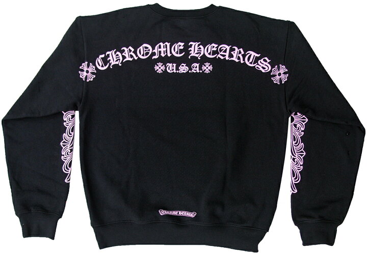 楽天市場】CHROME HEARTS SWEAT SHIRT FLORAL CROSS BLACK / PINK 