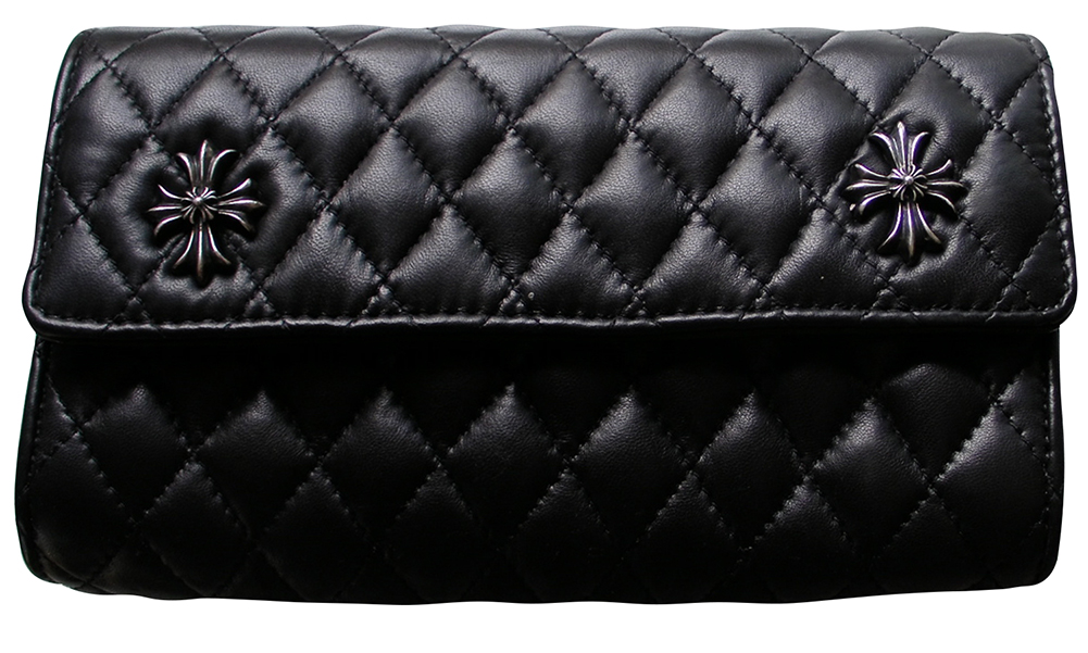CHROME HEARTS CH PLUS QUILTED LEATHER CLUTCH BAG クロムハーツ　クラッチバッグ　CHプラス　ブラック  | SKYTREK