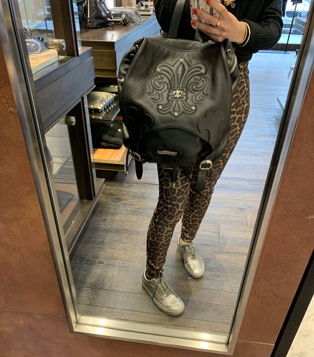楽天市場】CHROME HEARTS LEATHER BACKPACK SMALL BS FLEUR クロム 