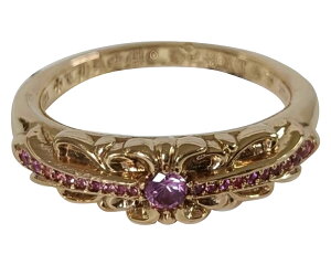 CHROME HEARTS 22K BABY CLASSIC FLORAL CROSS RING PINK SAPPHIRE �N�����n�[�c�@�x�r�[�N���V�b�N�@�t���[�����N���X�@�����O�@�s���N�T�t�@�C�A22���@�w��