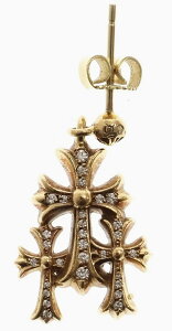CHROME HEARTS 3 CH CROSS PAVE DIA DROP EARRINGS Nn[c@gvNX@sAX@_C@22K