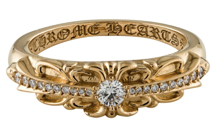 楽天市場】CHROME HEARTS 22K BABY CLASSIC FLORAL CROSS RING PAVE  