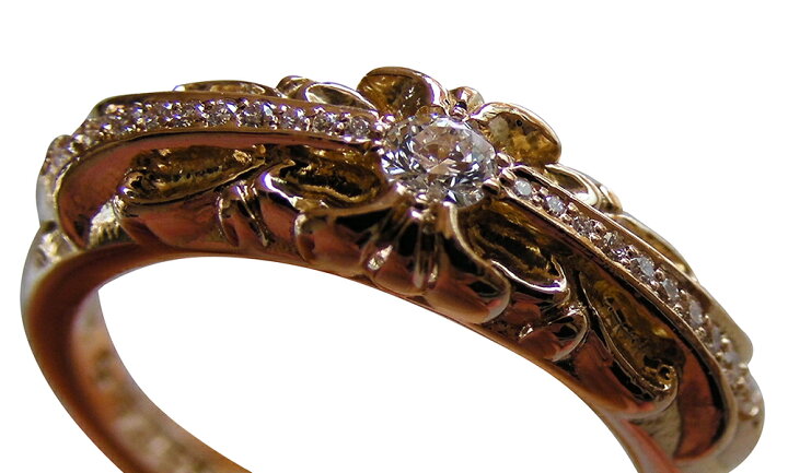 楽天市場】CHROME HEARTS 22K BABY CLASSIC FLORAL CROSS RING PAVE 