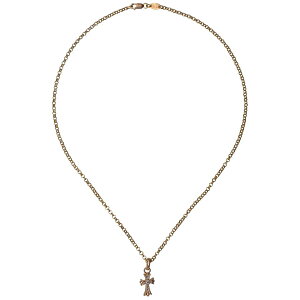 CHROME HEARTS 22K BABYFAT PAVE DIAMOND CHARM W/ ROLL CHAIN Nn[c@CHNX 22 xr[t@bg wpF_Ch@`[ lbNX