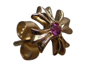 CHROME HEARTS #2 CH PLUS STUD EARRING 22K PINK SAPPHIRE(SINGLE) Nn[c@#2 CHvX@X^bY@COisAXj 22KsNTt@CA