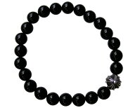 CHROME HEARTS 8MM BLACK TOURMALINE & 1 SILVER BEADS BRACELET クロムハーツ ブラック　ビーズブレスレ…