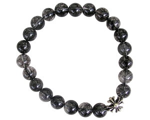 CHROME HEARTS 8MM RUTILATED QUARTZ & 1 SILVER BEADS BRACELET Nn[c@`NI[c r[YuXbg Vo[@JbgAEgNX