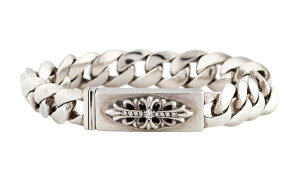 CHROME HEARTS CLASSIC LINK DIAMOND FLORAL CROSS BRACELET Nn[c@NVbNN@t[NX@uXbg