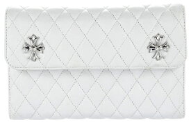 CHROME HEARTS CH PLUS QUILTED LEATHER CLUTCH BAG クロムハーツ　クラッチバッグ　CHプラス　ホワイト【中古】