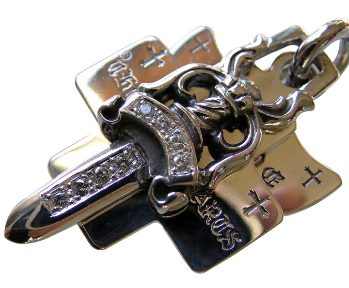楽天市場】CHROME HEARTS 3 TRINKETS PENDANT PAVE DIAMOND クロム 