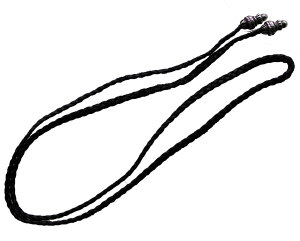 CHROME HEARTS BRAIDED LEATHER NECKLACE W/ SILVER BOLO TIPS �N�����n�[�c�@�{���`�b�v�@���U�[�@�l�b�N���X