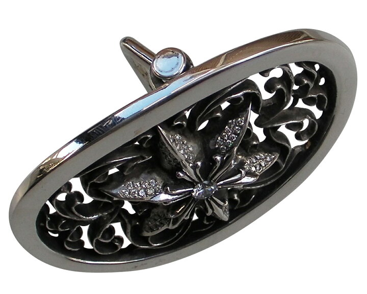 楽天市場】CHROME HEARTS CLASSIC OVAL STAR BUCKLE PAVE DIAMOND 