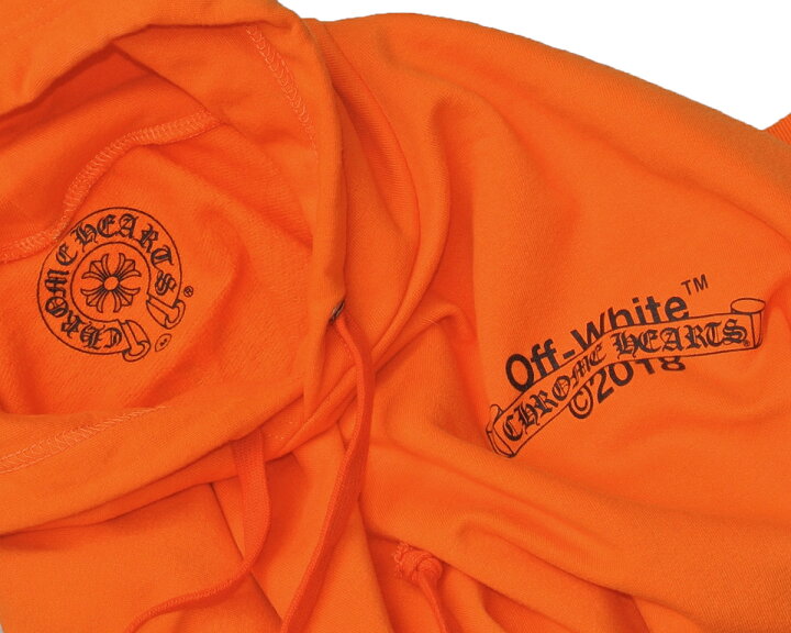 楽天市場】CHROME HEARTS OFF-WHITE ORANGE MED HOODIE MENS クロム