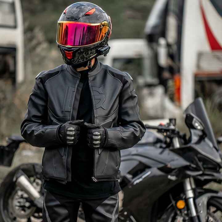 楽天市場】バイク用レザージャケット 防寒 革ジャケット メンズ 