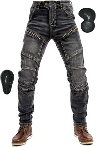 バイク用パンツ メンズ ライディングパンツ プロテクター付き メンズデニムパンツ オールシーズン ライダースパンツ 耐磨 ツーリングジーンズ ストレッチ素材