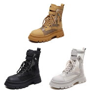 エンジニアブーツ メッシュ バイクブーツ レディース サマーブーツ 厚底 編み上げブーツ 疲れない ショー…