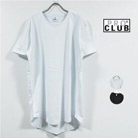 PRO CLUB プロクラブ ロング丈 ライトウェイト Tシャツ 半袖 無地 メンズ 【 送料無料 】 proclub ロング ストリート系 ストリート ファッション カジュアル ロング丈Tシャツ 半袖tシャツ 白 ホワイト 黒 ブラック M L XL 2XL