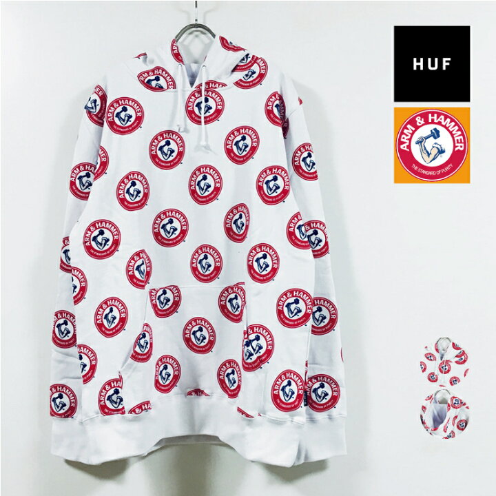 楽天市場 Huf Arm Hammer ハフ アーム ハマー コラボ プルオーバー パーカー 裏毛 長袖 メンズ 送料無料 Hufworldwide パーカ スウェット トレーナー ストリート系 ファッション ブランド スケーター スケボー スケート スケートボード 総柄 白
