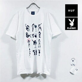 HUF ハフ × PLAYBOY プレイボーイ コラボ FEMLIN 半袖 Tシャツ メンズ 【 送料無料 】 hufworldwide ストリート系 ファッション ブランド カジュアル スケーター スケート スケートボード 白 ホワイト M L XL