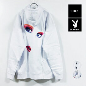 HUF ハフ × PLAYBOY プレイボーイ コラボ MAY88 COVER PO HOODIE プルオーバー パーカー 長袖 裏起毛 メンズ 【 送料無料 】 hufworldwide フード スウェット トレーナー ストリート系 ファッション ブランド スケーター スケート スケートボード 白 ホワイト M L XL