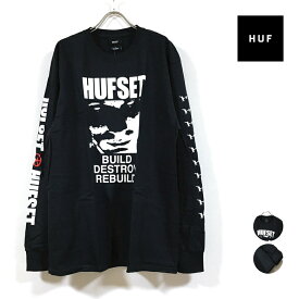 HUF ハフ BDR CORE 長袖 Tシャツ メンズ 【 送料無料 】 hufworldwide ロングスリーブ ロンt ストリート系 ファッション ブランド カジュアル スケーター スケート スケートボード 黒 ブラック M L XL