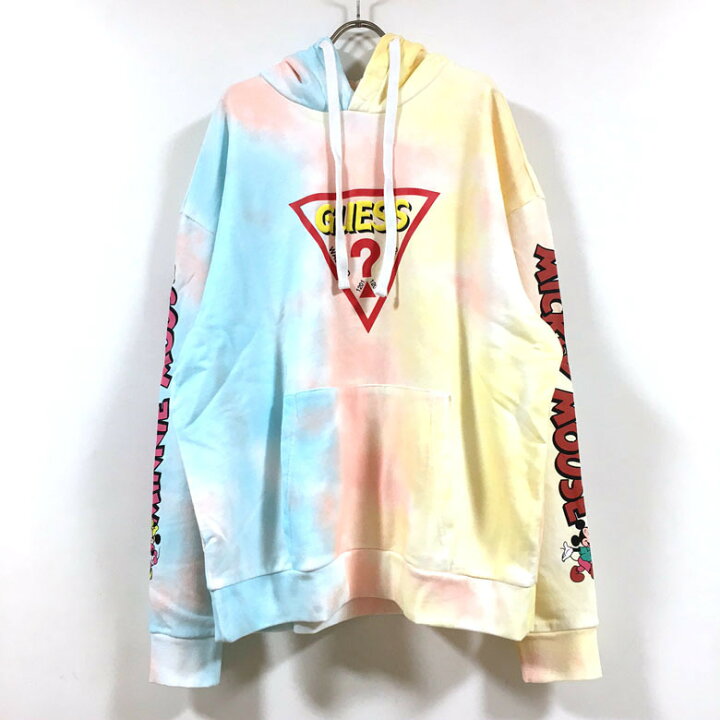 楽天市場 Guess ゲス Mickey Friends Collection ミッキー フレンズ コラボ Triangle Logo Hooded Parka パーカー 長袖 メンズ 送料無料 限定コレクション Disney ディズニー コラボレーション フード スウェット トレーナー タイダイ マルチカラー Slab