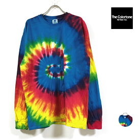 The Colortone カラートーン tie dye long sleeve tee タイダイ染め 長袖 Tシャツ メンズ 【 送料無料 】 5.3オンス 総柄 ロングスリーブ ロンt ストリート系 カジュアル ファッション レインボー M L XL