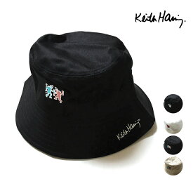 Keith Haring キース ヘリング バケット ハット ユニセックス 【 送料無料 】 bucket hat 帽子 ストリート系 グラフィティ アート ファッション スケーター スケートボード スケボー メンズ レディース 黒 白 ベージュ ワンサイズ