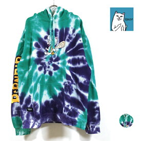 RIP N DIP リップンディップ RIPNSTONE HOODIE パーカー 長袖 裏起毛 メンズ 【 送料無料 】 タイダイ ripndip プルオーバー フード スウェット トレーナー トップス 猫 ねこ ネコ cat ストリート系 ブランド スケート スケボー スケーター パープル