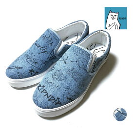 RIP N DIP リップンディップ Marker Slip On Shoes スリッポン シューズ メンズ 【 送料無料 】 ripndip 猫 ネコ ねこ cat ストリート系 ファッション 靴 スニーカー スケボー スケートボード ブランド ライトブルー 26 27 28cm