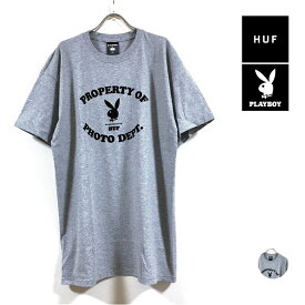 【 アウトレット 】 HUF ハフ × PLAYBOY プレイボーイ コラボ PHOTO DEPT 半袖 Tシャツ メンズ 【 送料無料 】 hufworldwide プリント トップス ストリート系 ファッション スケーター アパレル ブランド グレーヘザー M L XL USサイズ