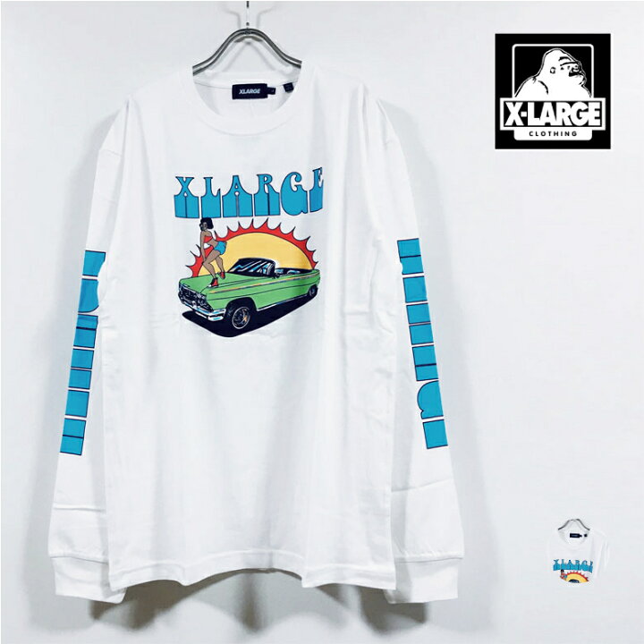 楽天市場 Xlarge エクストララージ La Style 長袖 Tシャツ メンズ 送料無料 ロンt プリント ロングスリーブ トップス Tshirt ストリート系 ファッション ワーク ヒップホップ Hip Hop スケートボード スケーター 白 ホワイト White M L Xl サイズ Slab