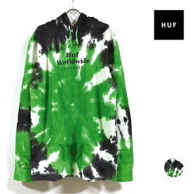 HUF ハフ SKIDROKYO TD PO HOODIE タイダイ プルオーバー パーカー 長袖 裏起毛 メンズ 【 送料無料 】 hufworldwide フーディー スウェット トレーナー ストリート系 スケーター ファッション スケートボード ブランド アパレル 緑 グリーン M L USサイズ