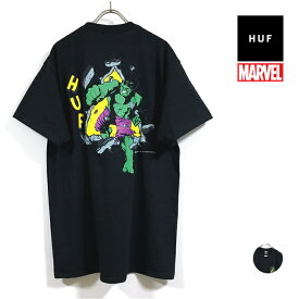 HUF ハフ × MARVEL マーベル コラボ HULK TT 半袖 Tシャツ メンズ 【 送料無料 】 hufworldwide ハルク コミック アメコミ プリント クルーネック トップス ストリート系 ファッション ブランド スケーター アパレル 黒 ブラック black M L XL USサイズ