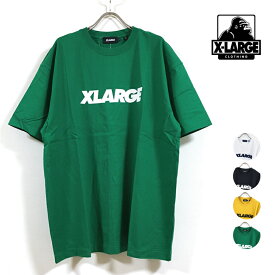 XLARGE エクストララージ STANDARD LOGO 半袖 Tシャツ メンズ 【 送料無料 】 クルーネック ロゴ プリント tshirt tee ストリート系 ワーク ヒップホップ スケーター ファッション ブランド 白 ホワイト 黒 ブラック 黄 イエロー 緑 グリーン M L XL サイズ