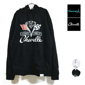 Diamond Supply Co. ダイヤモンドサプライ × Chevelle シェベル コラボ Emblem Hoodie パーカー 長袖 裏起毛 メンズ 【 送料無料 】 CHEVROLET シボレー アメ車 フード スウェット トレーナー ストリート系 スケーター ファッション 白 黒 M L XL USサイズ