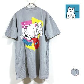 RIP N DIP リップンディップ Take Your Meds 半袖 Tシャツ メンズ 【 送料無料 】 ripndip プリント 猫 ねこ cat トップス ストリート系 スケーター hiphop ヒップホップ ファッション sk8 スケボー ブランド グレー M L XL USサイズ