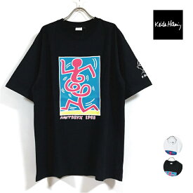 Keith Haring キース ヘリング MONTREUX TEE ビッグシルエット 半袖 Tシャツ 13750 メンズ 【 送料無料 】 クルー トップス ストリート系 グラフィティ アート スケーター ファッション アパレル 白 ホワイト white 黒 ブラック black M L XL オーバーサイズ