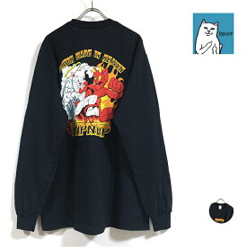 RIP N DIP リップンディップ Match Made In Heaven 長袖 Tシャツ メンズ 【 送料無料 】 ripndip ロンt プリント 猫 ネコ cat ロングスリーブ トップス tshirt ストリート系 スケーター ヒップホップ ファッション アパレル 黒 ブラック black M L XL USサイズ