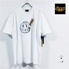 drew house ドリューハウス SKETCH TEE 半袖 Tシャツ ユニセックス 【 送料無料 】 オーバーサイズ クルーネック プリント ビッグシルエット トップス ストリート系 ヒップホップ スケーター ファッション street fashion メンズ レディース 白 ホワイト white M L USサイズ