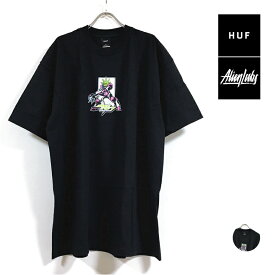 HUF ハフ × ALIENLABS エイリアンラボ コラボ MECH BUDDY 半袖 Tシャツ メンズ 【 送料無料 】 hufworldwide クルー プリント ショートスリーブ トップス ストリート系 スケーター スケートボード ブランド ファッション 黒 ブラック M L XL 2XL USサイズ