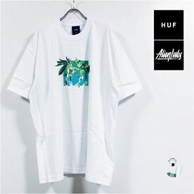 HUF ハフ × ALIENLABS エイリアンラボ コラボ H-WING 半袖 Tシャツ メンズ 【 送料無料 】 hufworldwide クルーネック フロント バック プリント tshirt tee ストリート系 スケーター インポート ファッション 白 ホワイト M L XL 2XL USサイズ