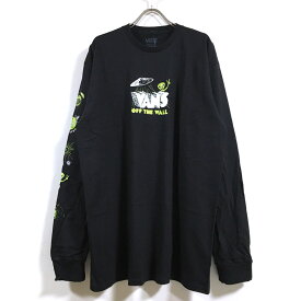 VANS バンズ SPACE GREETINGS 長袖 Tシャツ メンズ 【 送料無料 】 ヴァンズ プリント クルーネック tshirt ロンt スケーター ストリート系 ファッション 黒 ブラック M L XL USサイズ