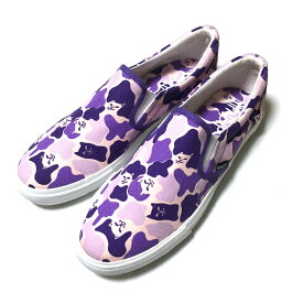 RIP N DIP リップンディップ Purple Camo Slip On Shoes スリッポン シューズ メンズ 【 送料無料 】 ripndip 猫 ネコ ねこ cat ストリート系 スケーター ファッション 靴 スニーカー スケートボード ブランド パープル カモ 迷彩 26 27 28cm