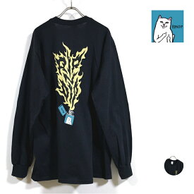 RIP N DIP リップンディップ Ripnlit 長袖 Tシャツ メンズ 【 送料無料 】 ripndip 猫 ネコ cat ロンT トップス ストリート系 スケーター ファッション アパレル ブラック M L USサイズ