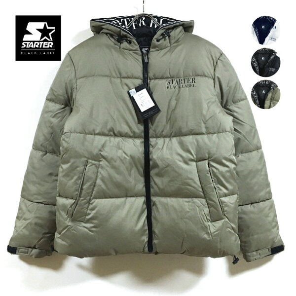 【 アウトレット 】 STARTER BLACK LABEL スターターブラックレーベル ファイバー 中綿 フーディー ブルゾン 長袖 ST136 メンズ 【 送料無料 】  パーカー アウター トップス ストリート系 スケーター ファッション ホワイト ブラック ベージュ M L XL オーバーサイズ